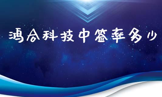 鸿合科技中签率多少_https://wap.yjjixie.cn_商业资讯_第1张