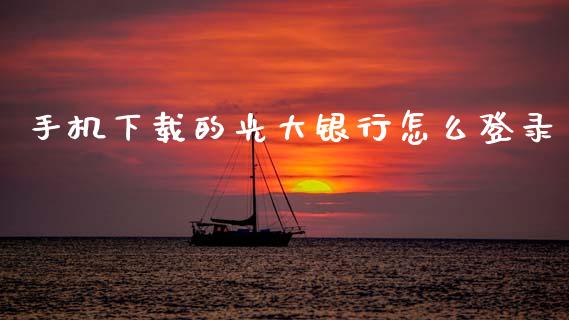 手机下载的光大银行怎么登录_https://wap.yjjixie.cn_商业资讯_第1张