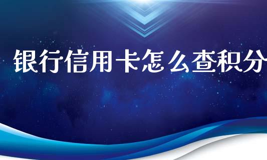 银行信用卡怎么查积分_https://wap.yjjixie.cn_保险理财_第1张