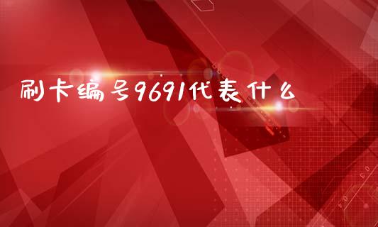 刷卡编号9691代表什么_https://wap.yjjixie.cn_商业资讯_第1张