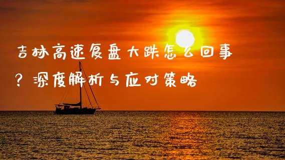 吉林高速复盘大跌怎么回事？深度解析与应对策略_https://wap.yjjixie.cn_保险理财_第1张