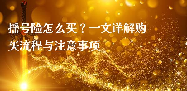 摇号险怎么买？一文详解购买流程与注意事项_https://wap.yjjixie.cn_证券市场_第1张