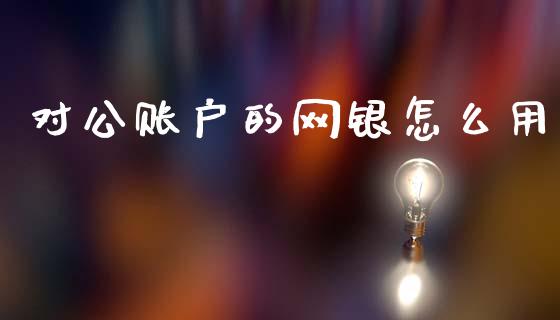 对公账户的网银怎么用_https://wap.yjjixie.cn_商业资讯_第1张