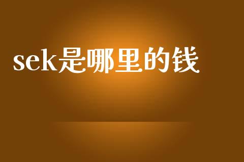 sek是哪里的钱_https://wap.yjjixie.cn_保险理财_第1张