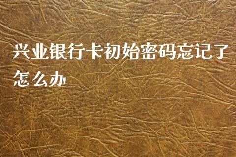 兴业银行卡初始密码忘记了怎么办_https://wap.yjjixie.cn_港股行情_第1张
