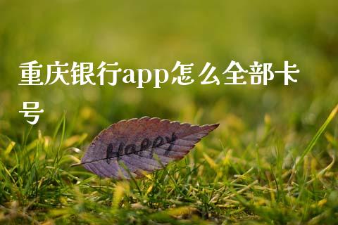 重庆银行app怎么全部卡号_https://wap.yjjixie.cn_港股行情_第1张