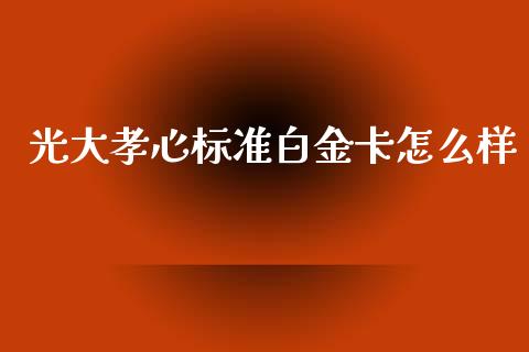 光大孝心标准白金卡怎么样_https://wap.yjjixie.cn_商业资讯_第1张