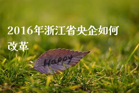 2016年浙江省央企如何改革_https://wap.yjjixie.cn_保险理财_第1张
