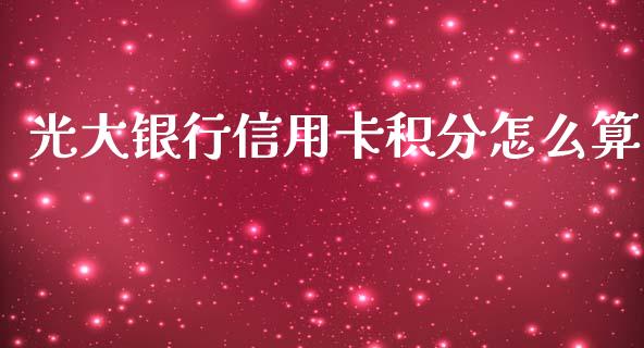 光大银行信用卡积分怎么算_https://wap.yjjixie.cn_保险理财_第1张