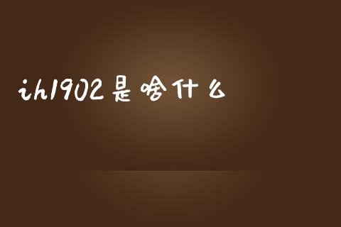ih1902是啥什么_https://wap.yjjixie.cn_保险理财_第1张