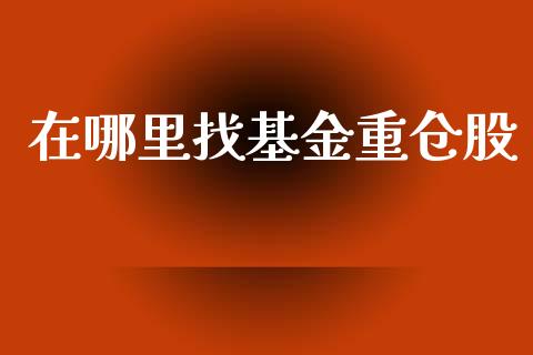在哪里找基金重仓股_https://wap.yjjixie.cn_港股行情_第1张