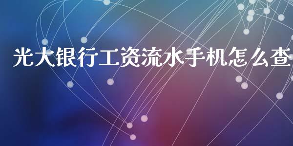 光大银行工资流水手机怎么查_https://wap.yjjixie.cn_证券市场_第1张