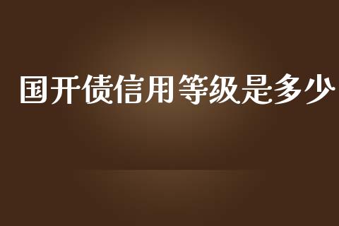国开债信用等级是多少_https://wap.yjjixie.cn_商业资讯_第1张