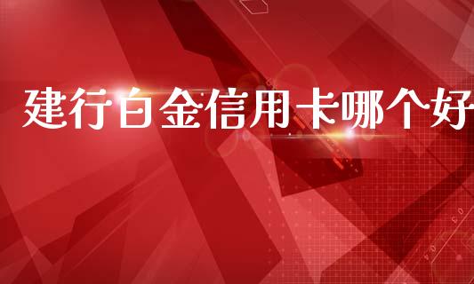 建行白金信用卡哪个好_https://wap.yjjixie.cn_证券市场_第1张