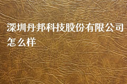 深圳丹邦科技股份有限公司怎么样_https://wap.yjjixie.cn_商业资讯_第1张