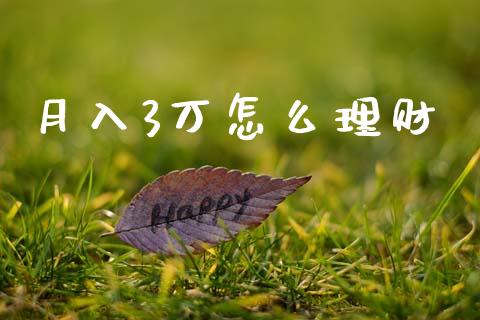 月入3万怎么理财_https://wap.yjjixie.cn_保险理财_第1张