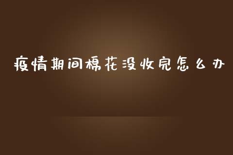 疫情期间棉花没收完怎么办_https://wap.yjjixie.cn_证券市场_第1张