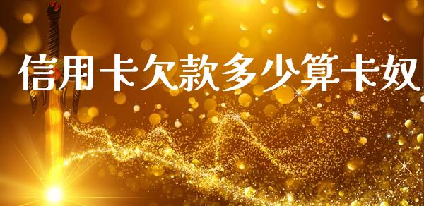 信用卡欠款多少算卡奴_https://wap.yjjixie.cn_保险理财_第1张