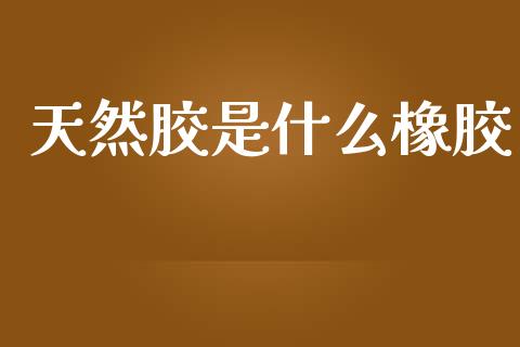 天然胶是什么橡胶_https://wap.yjjixie.cn_证券市场_第1张