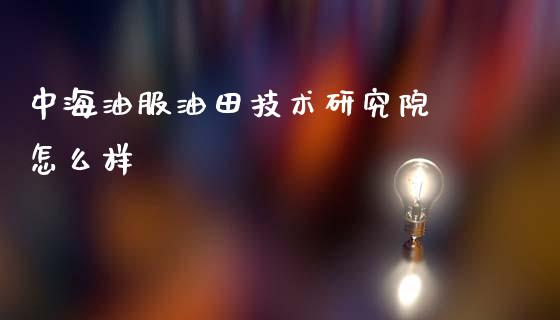 中海油服油田技术研究院 怎么样_https://wap.yjjixie.cn_港股行情_第1张