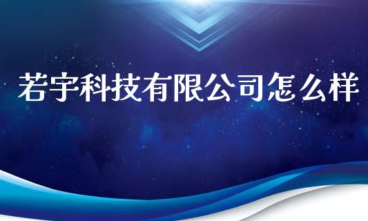 若宇科技有限公司怎么样_https://wap.yjjixie.cn_证券市场_第1张