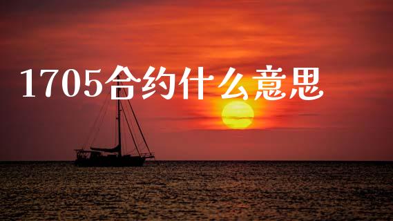 1705合约什么意思_https://wap.yjjixie.cn_证券市场_第1张