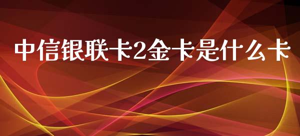 中信银联卡2金卡是什么卡_https://wap.yjjixie.cn_证券市场_第1张
