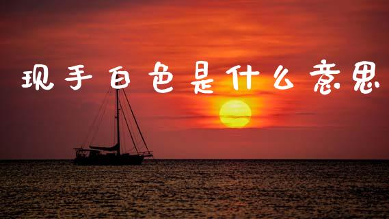 现手白色是什么意思_https://wap.yjjixie.cn_证券市场_第1张
