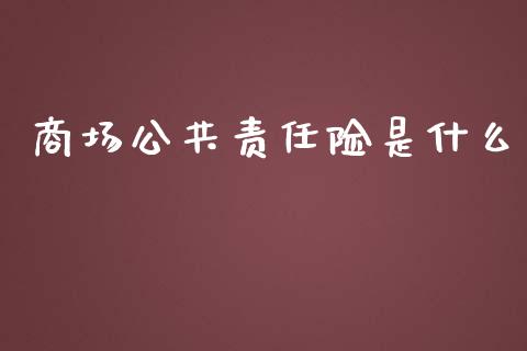 商场公共责任险是什么_https://wap.yjjixie.cn_证券市场_第1张