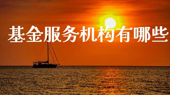 基金服务机构有哪些_https://wap.yjjixie.cn_商业资讯_第1张