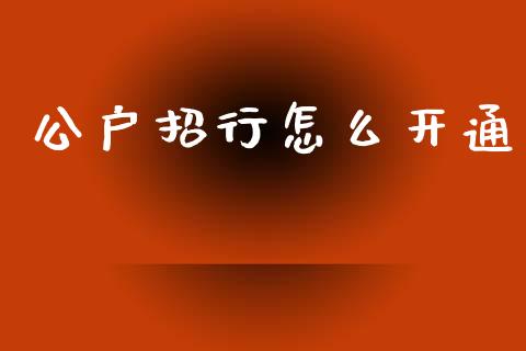 公户招行怎么开通_https://wap.yjjixie.cn_保险理财_第1张