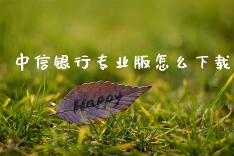中信银行专业版怎么下载_https://wap.yjjixie.cn_保险理财_第1张