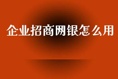企业招商网银怎么用_https://wap.yjjixie.cn_证券市场_第1张