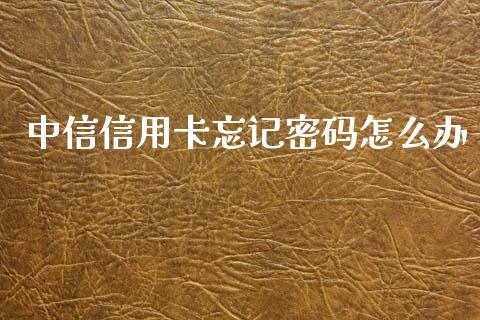中信信用卡忘记密码怎么办_https://wap.yjjixie.cn_商业资讯_第1张