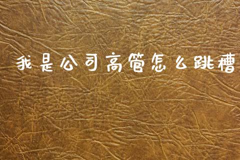 我是公司高管怎么跳槽_https://wap.yjjixie.cn_保险理财_第1张