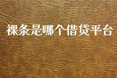 裸条是哪个借贷平台_https://wap.yjjixie.cn_证券市场_第1张
