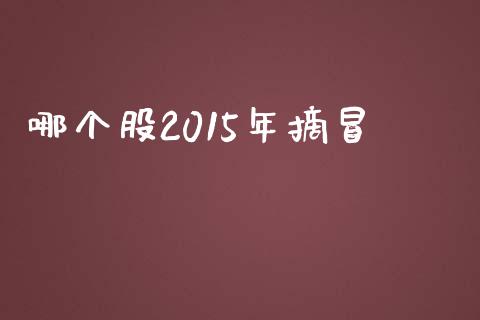 哪个股2015年摘冒_https://wap.yjjixie.cn_港股行情_第1张