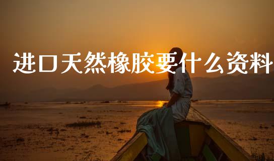 进口天然橡胶要什么资料_https://wap.yjjixie.cn_商业资讯_第1张