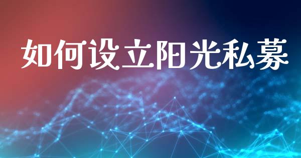 如何设立阳光私募_https://wap.yjjixie.cn_证券市场_第1张