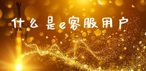 什么是e客服用户_https://wap.yjjixie.cn_保险理财_第1张