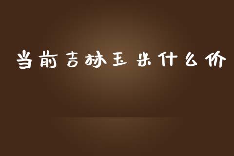 当前吉林玉米什么价_https://wap.yjjixie.cn_港股行情_第1张