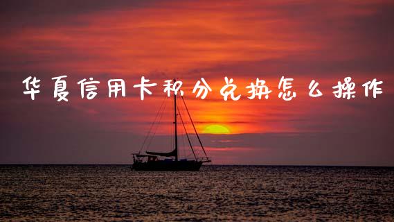 华夏信用卡积分兑换怎么操作_https://wap.yjjixie.cn_保险理财_第1张