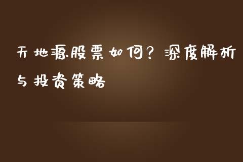 天地源股票如何？深度解析与投资策略_https://wap.yjjixie.cn_港股行情_第1张