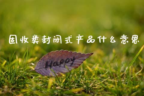 固收类封闭式产品什么意思_https://wap.yjjixie.cn_证券市场_第1张