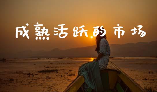 成熟活跃的市场_https://wap.yjjixie.cn_保险理财_第1张