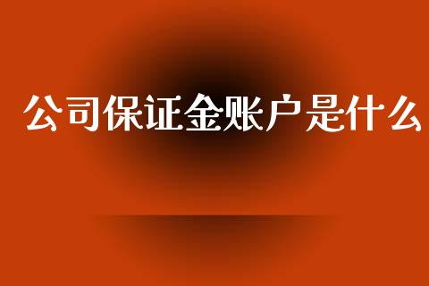 公司保证金账户是什么_https://wap.yjjixie.cn_保险理财_第1张