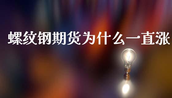 螺纹钢期货为什么一直涨_https://wap.yjjixie.cn_证券市场_第1张