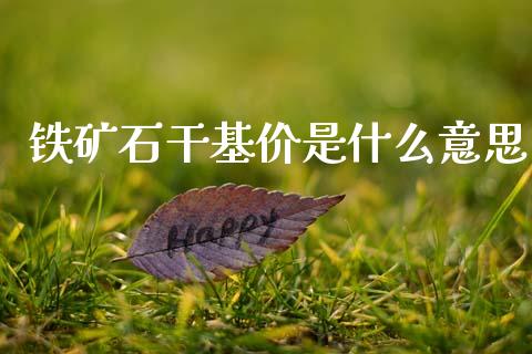 铁矿石干基价是什么意思_https://wap.yjjixie.cn_保险理财_第1张
