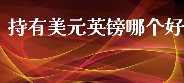 持有美元英镑哪个好_https://wap.yjjixie.cn_证券市场_第1张