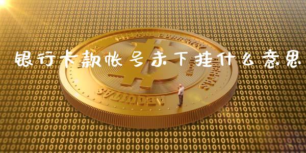 银行卡款帐号未下挂什么意思_https://wap.yjjixie.cn_保险理财_第1张